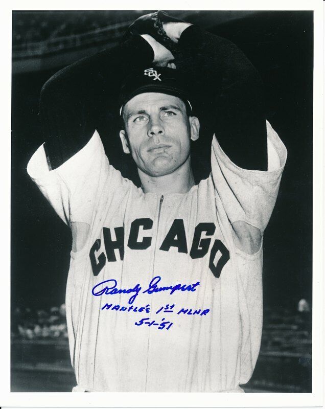 Randy Gumpert White Sox Signed insc "Mantle's 1st MLHR" 8x10 Photo JSA 143258