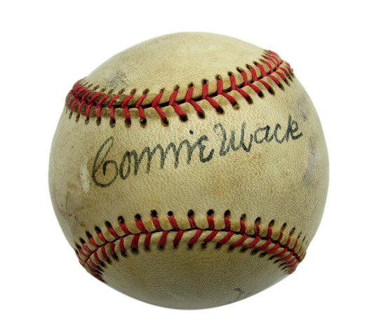 Connie Mack HOF A's Autographed/Signed OEL Sweet Spot Baseball JSA 186356