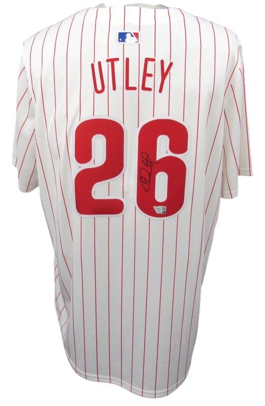 Chase Utley Signed White Nike Baseball Jersey Phillies Size XL Fanatics 188054