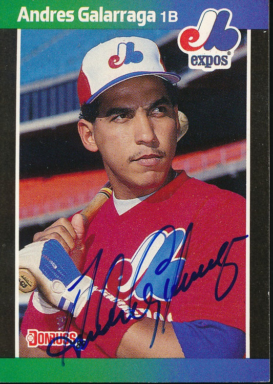 Andres Galarraga Signed/Autographed 1989 Leaf Card #130 Montreal Expos 192288