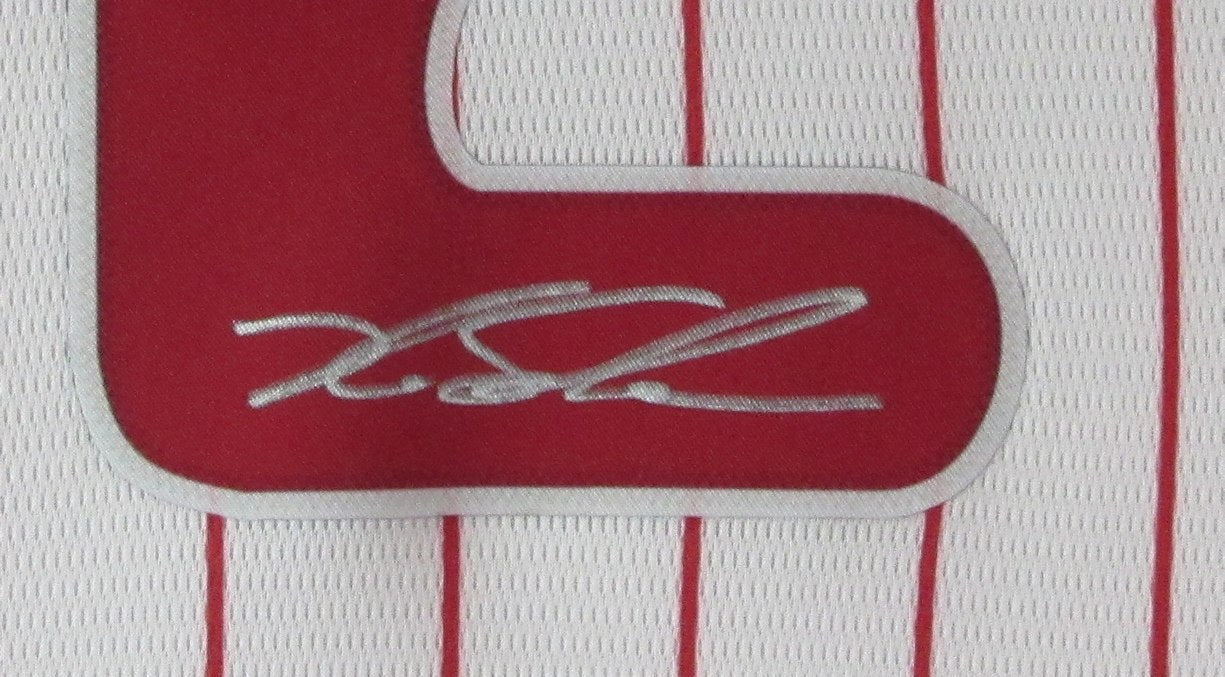 Kyle Schwarber Signed White Baseball Jersey Phillies Framed PSA/DNA 185348