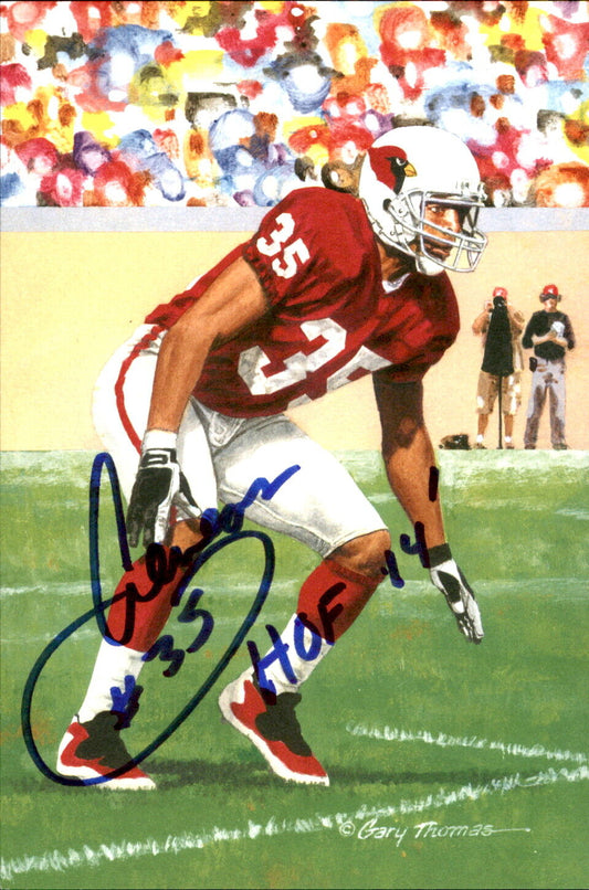 Aeneas Williams HOF Autographed/Inscr Goal Line Art GLAC Postcard Cardinals JSA