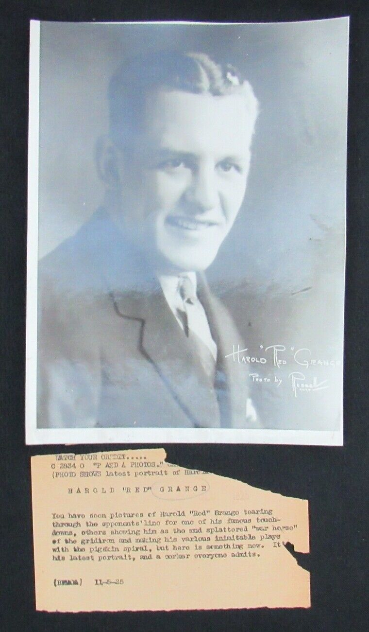 Harold "Red" Grange 1925 Chicago Bears 7x9 B/W Wire/Press Photo 150832