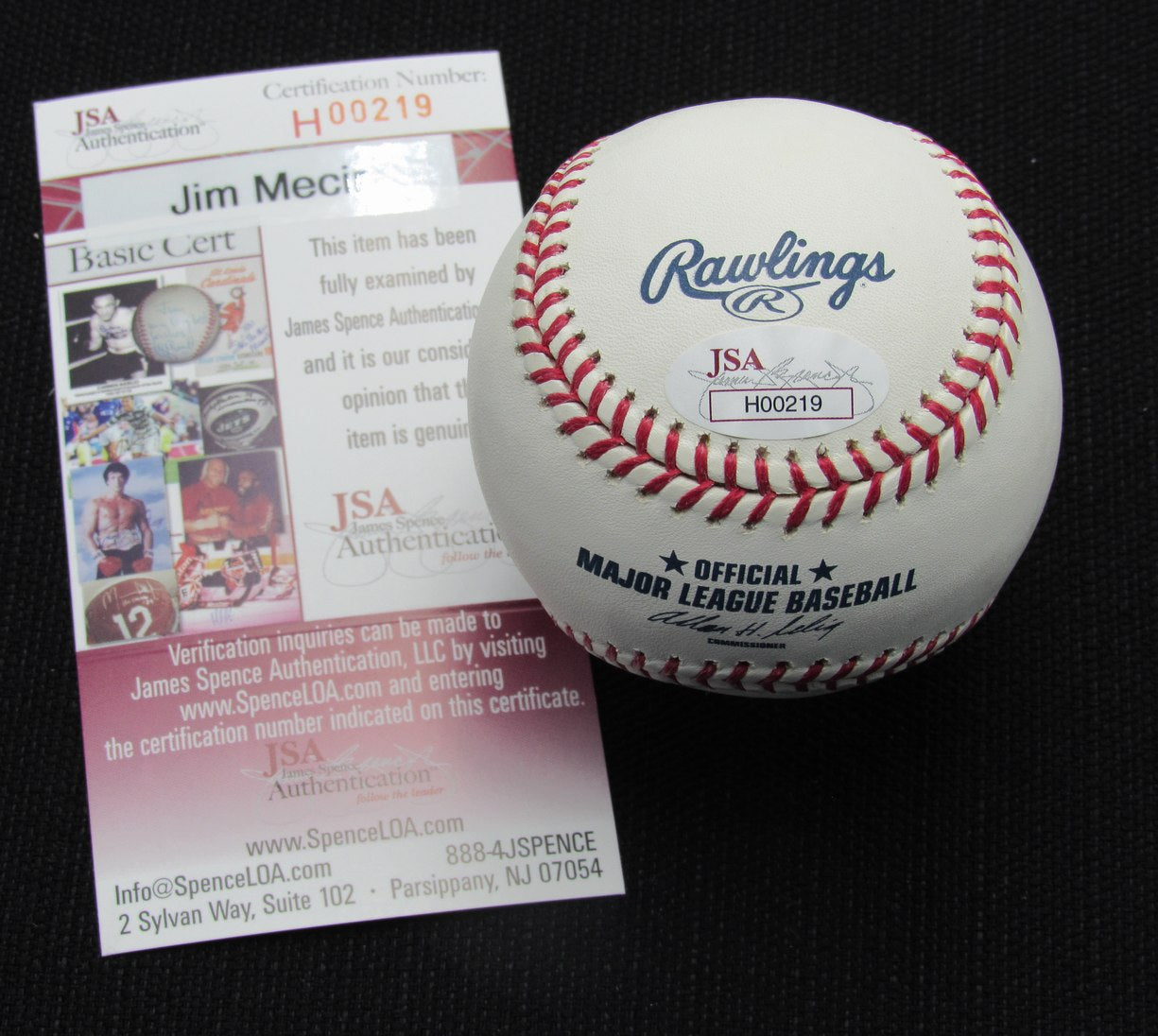Jim Mecir Signed/Auto Yankees 100th OML Baseball JSA Inscr  186969