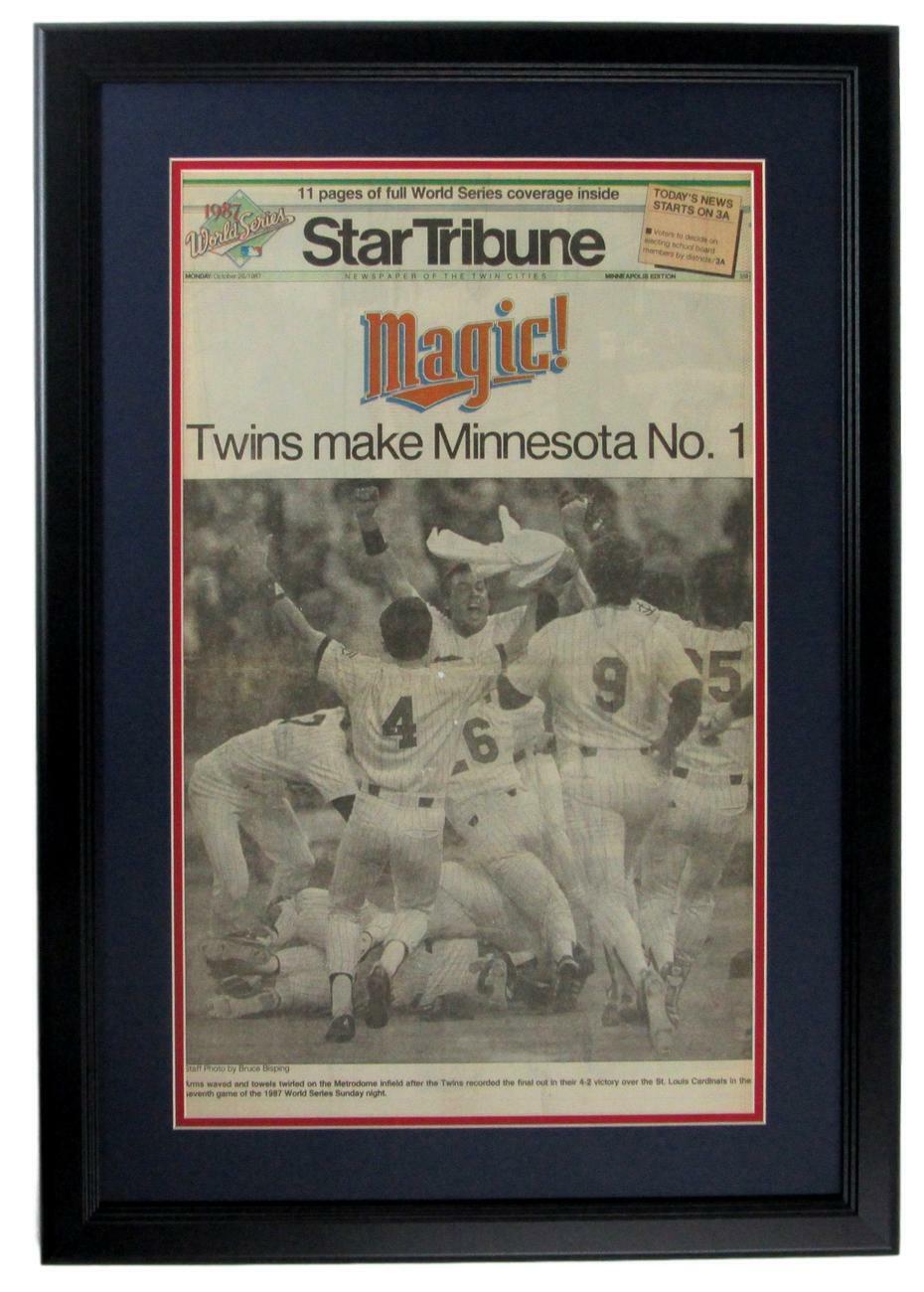 Star Tribune 1987 Minnesota Twins World Series Champs Newspaper Framed 152628