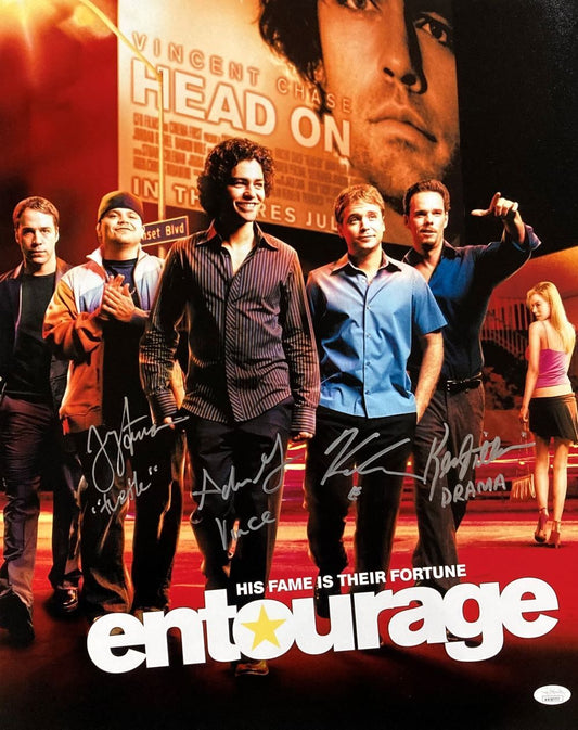 Entourage Cast Signed 16x20 Entourage Photo Adrien Grenier & Others JSA ITP