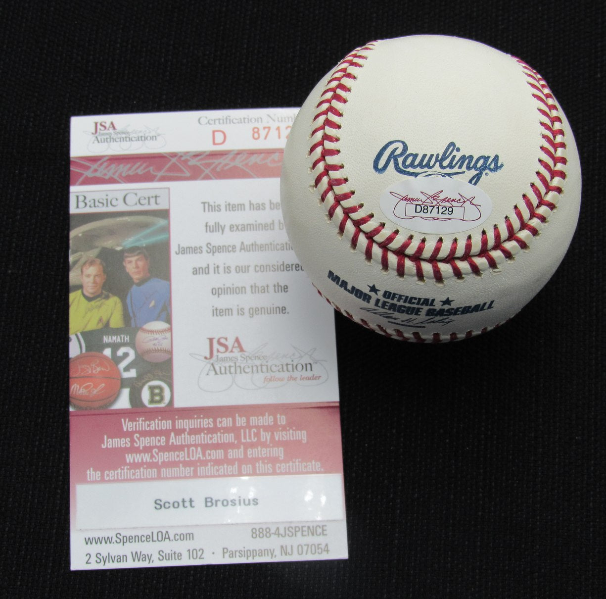 Scott Brosius Signed/Auto Yankees 100th OML Baseball JSA 186964