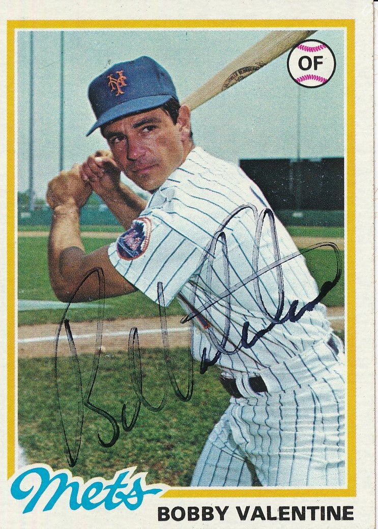 Bobby Valentine Autographed 1978 TOPPS Card #712 New York Mets 183029