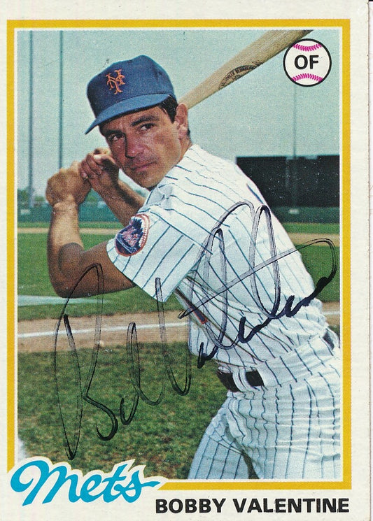 Bobby Valentine Autographed 1978 TOPPS Card #712 New York Mets 183029