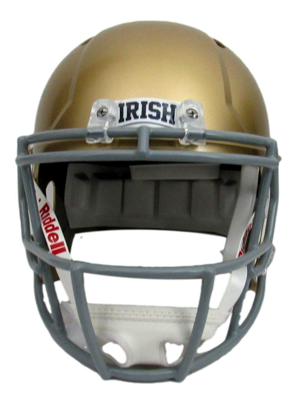 Ian Book Signed Notre Dame Gold Full Size Speed Replica Helmet Beckett 158851