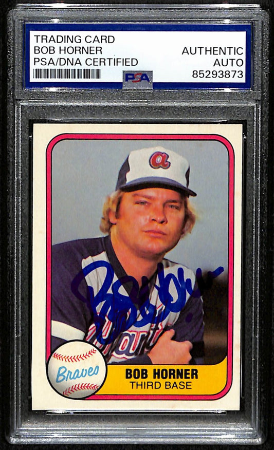 Bob Horner Signed/Autographed 1981 Fleer Card #285 Braves PSA/DNA 190660
