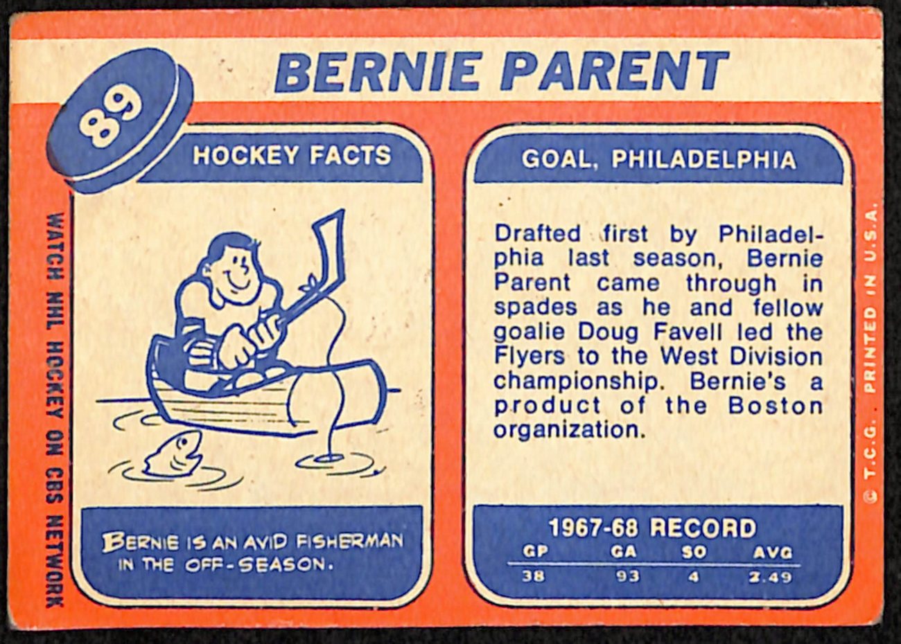 1968-69 Topps Philadelphia Flyers Team Set (11/11) Cards Bernie Parent  189196