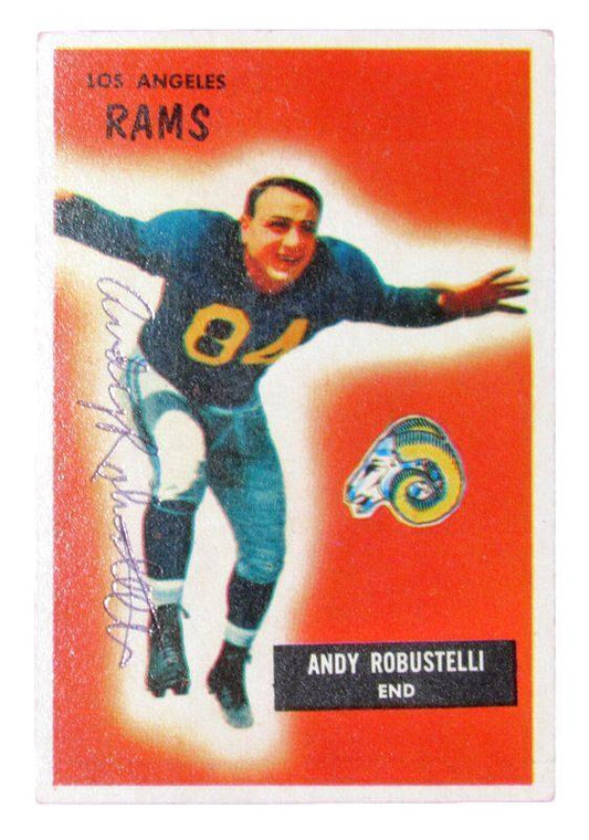 1955 Bowman Andy Robustelli LA Rams HOF Signed/Autograph Football Card JSA