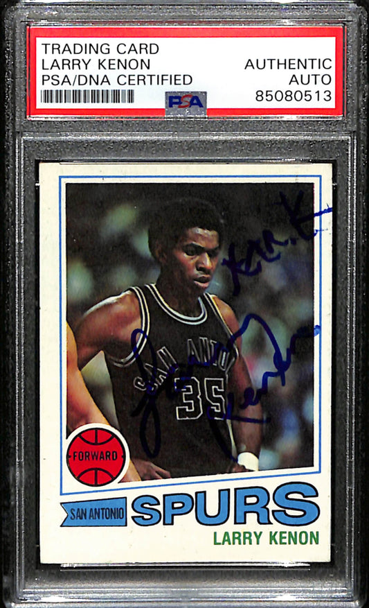 Larry Kenon Signed 1977 Topps Card #28 San Antonio Spurs PSA/DNA 185719