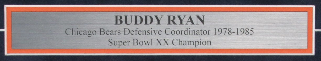 Buddy Ryan Chicago Bears Signed 3x5 Index Card w/Photo Framed PSA/DNA 192115