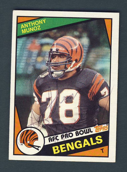 Anthony Munoz Cincinnati Bengals Signed 1984 Topps Card 127462