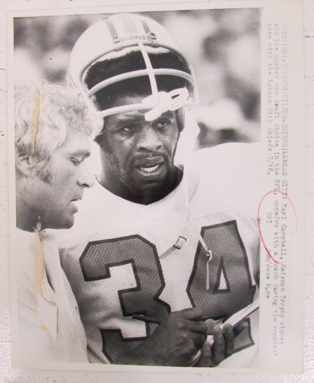 1978 Earl Campbell Oilers Original Wire Photo UPI 125335