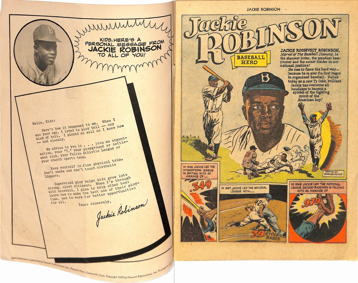 Jackie Robinson HOF Brooklyn Dodgers 1949 Rookie Comic Book Fawcett #1 180794