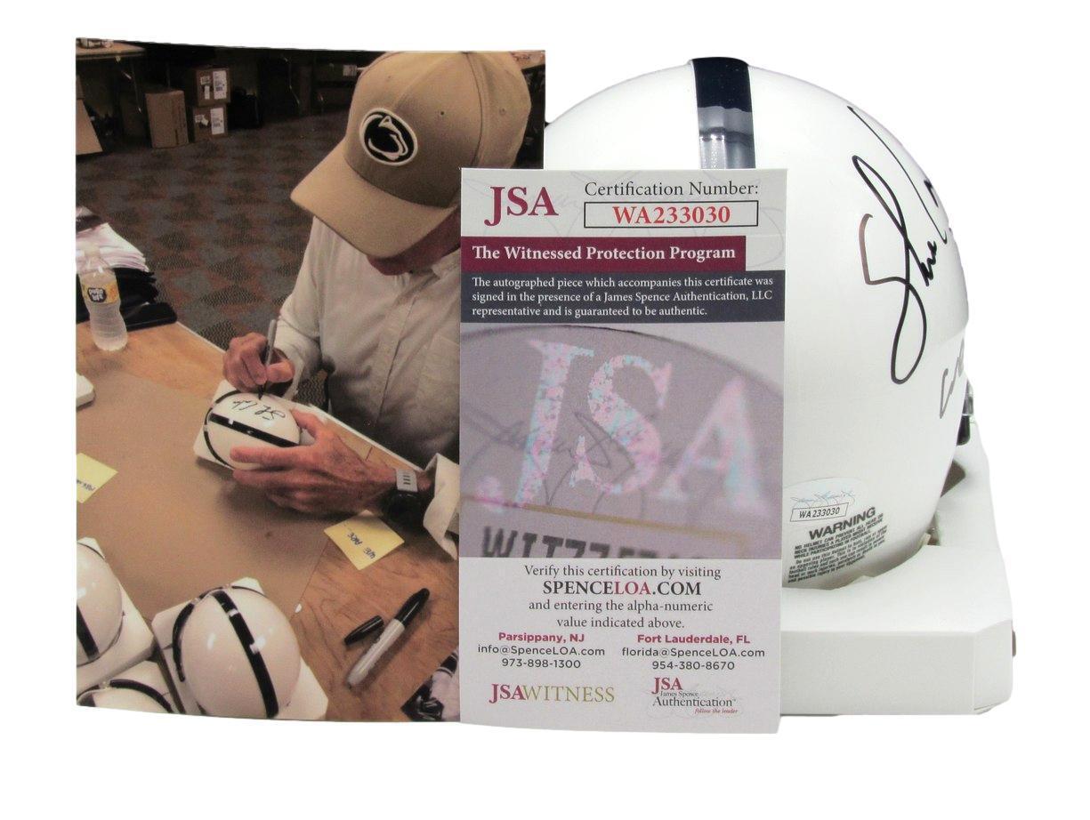 Shane Conlan Autographed White Mini Speed Football Helmet Penn State JSA