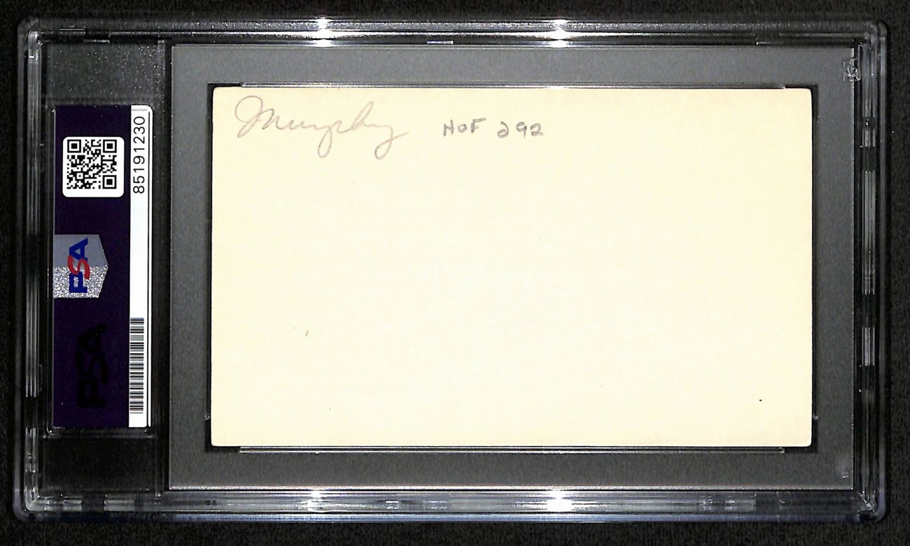 Charles "Stretch" Murphy HOF Signed/Inscr 3x5 Index Card Purdue PSA/DNA 188581