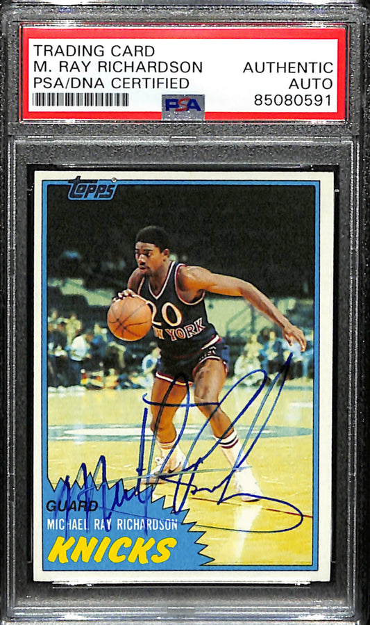 Michael Ray Richardson Signed 1981 Topps Card #27 New York Knicks PSA/DNA 185738