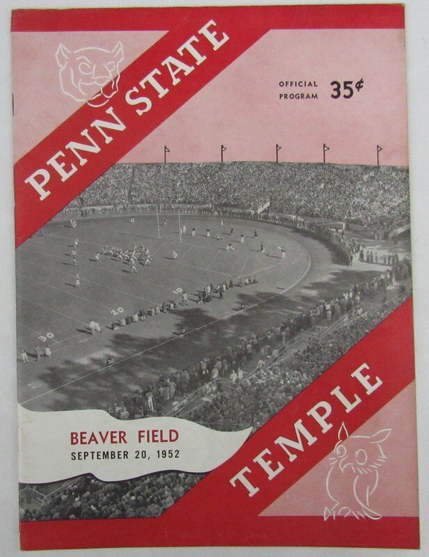 1952 Penn State Nittany Lions vs. Temple  College Football Program 137628