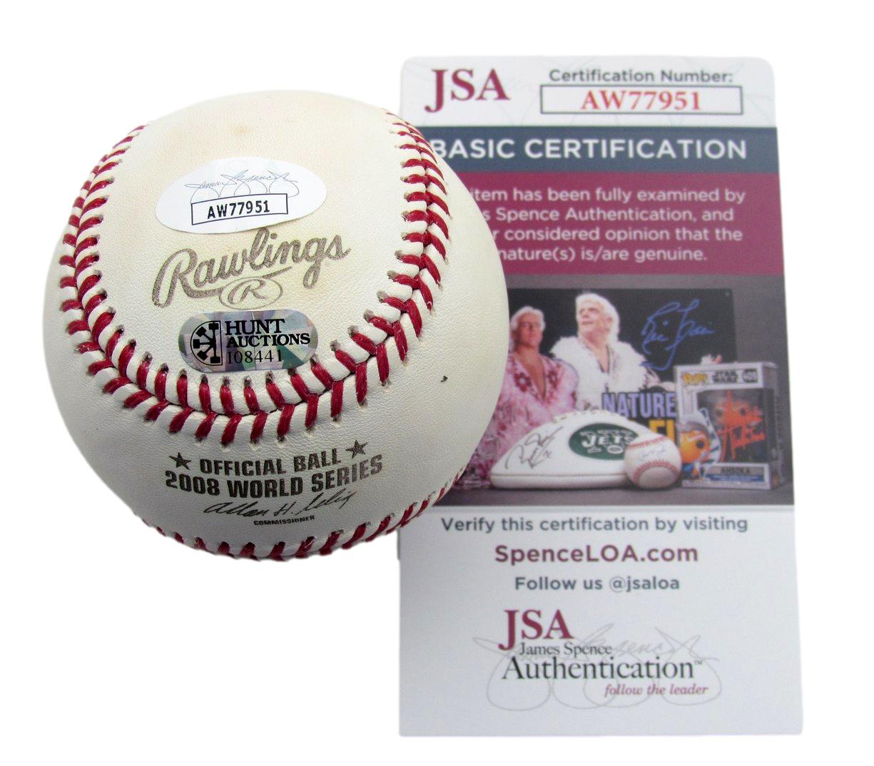 Jason Werth Signed/Inscribed 2008 World Series Baseball Phillies JSA 190785