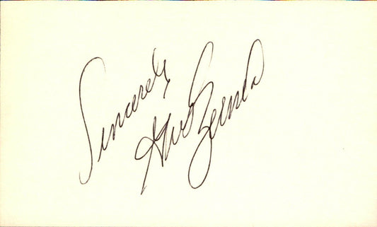 Gus Zernial Athletics d.2011 Signed/Autographed 3x5 Index Card 162520