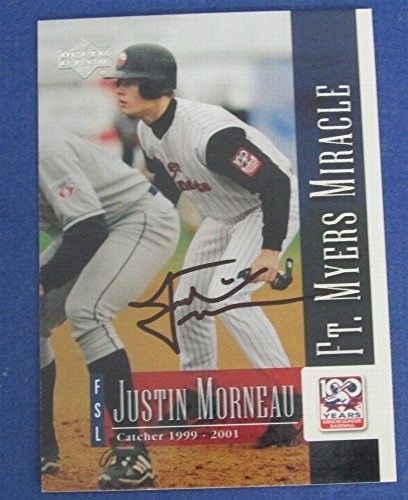 Justin Morneau Autographed/Signed 2001 Upper Deck Baseball Card #39