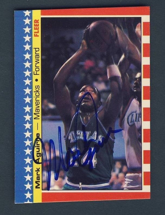 Mark Aguirre Dallas Mavericks Forward Signed 1987 Fleer Card 127449