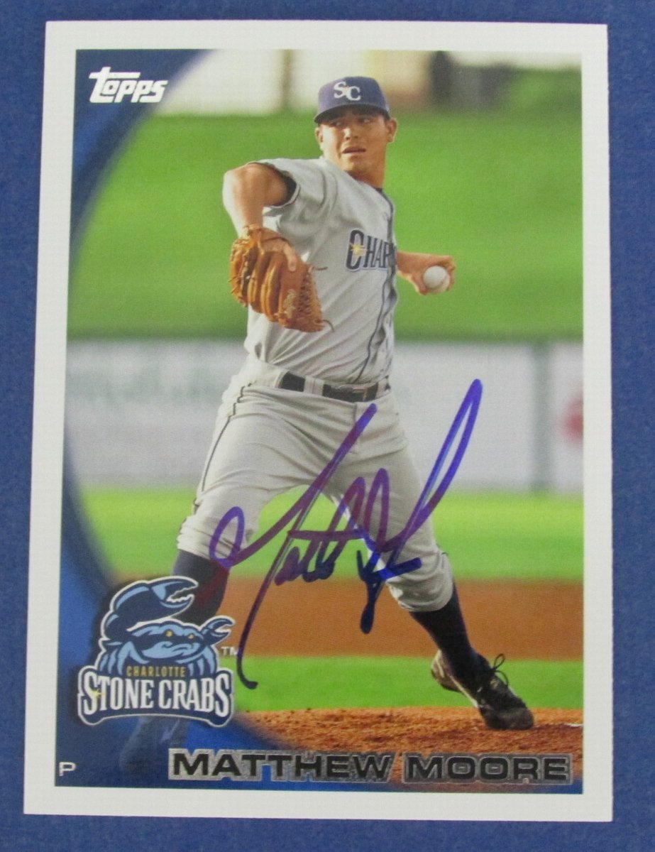 Matt Moore Rays Signed/Autographed 2010 Topps Baseball Card #372