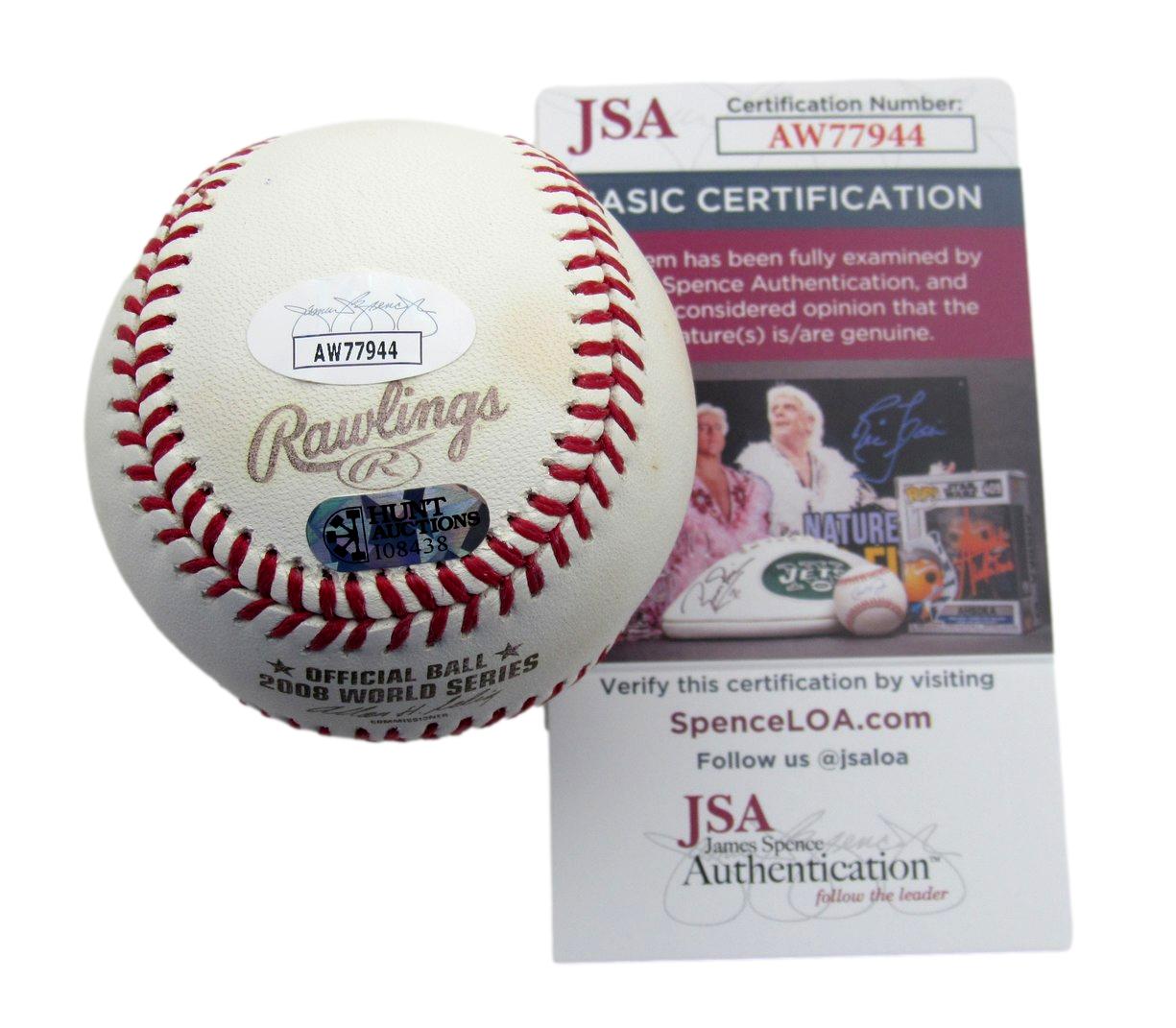 Jason Werth Signed/Inscribed 2008 World Series Baseball Phillies JSA 190786