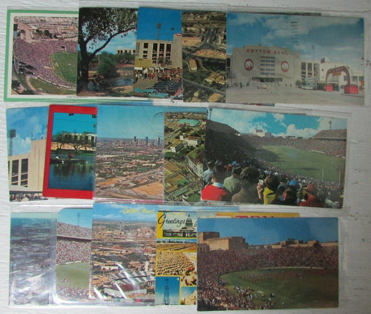 Lot of 15 Cotton Bowl Stadium Dallas Texas 1960's - 80's Postcards 147286