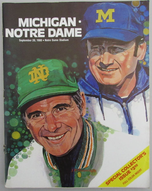 September 20, 1980 Michigan vs. Notre Dame College Football Program 192247