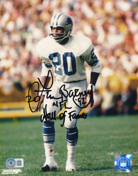 Lem Barney Autographed 8x10 Photo Detroit Lions Beckett 183521