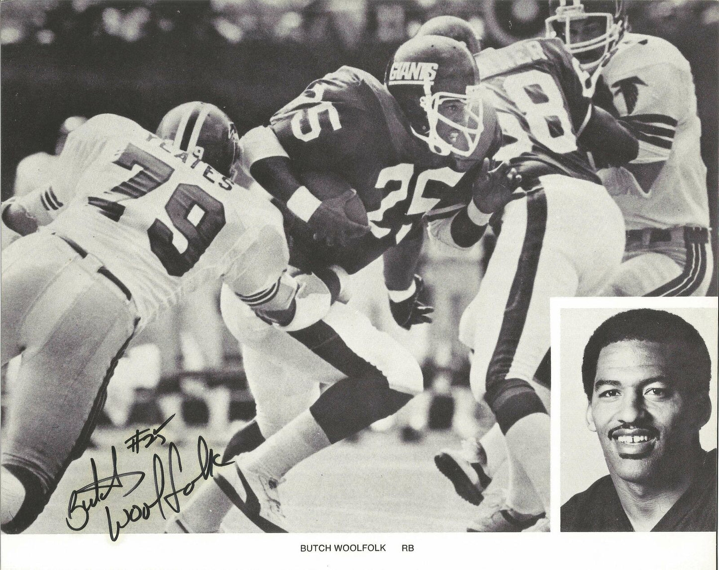 Butch Woolfolk New York Giants Signed/Autographed 8x10 B/W Photo 150073