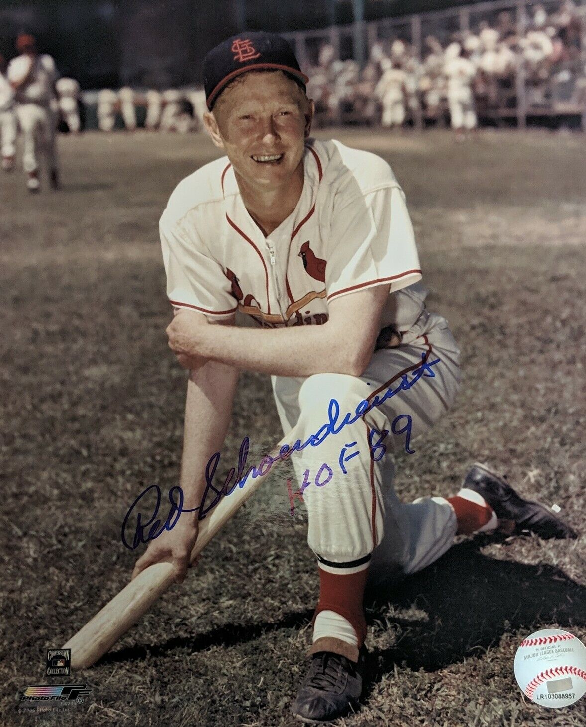 Red Schoendienst Cardinals Signed HOF 89 8x10 Color Photo 136760