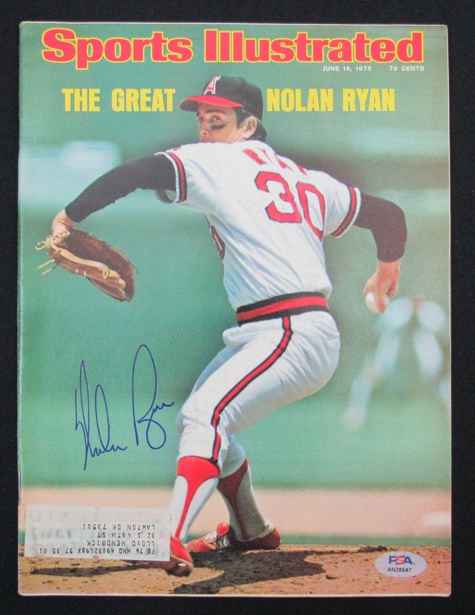 Nolan Ryan HOF Signed/Auto 6/16/75 Sports Illustrated Magazine Angels PSA 185630