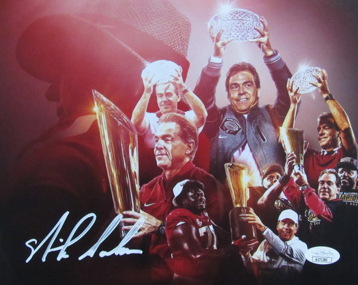 Nick Saban Signed/Auto 8x10 Photo University of Alabama JSA 189356