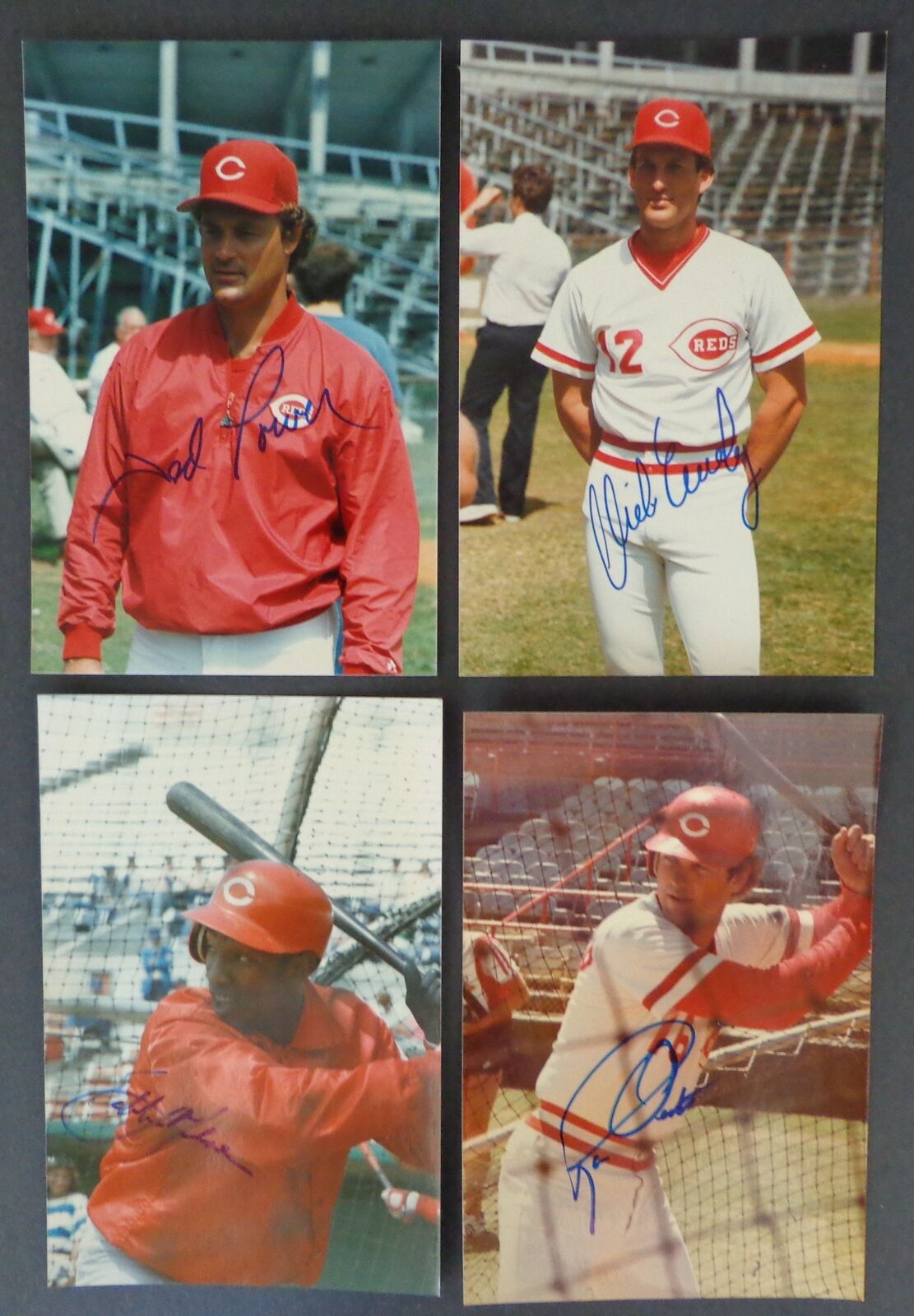 Lot of (4) Autographed 4x6 Snap Shot Photos Cincinnati Reds 177120