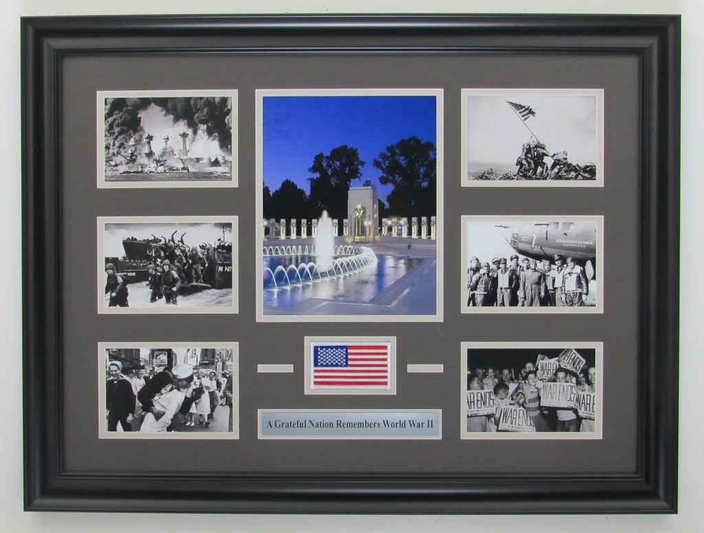 World War II Memorial Framed Photo Collage