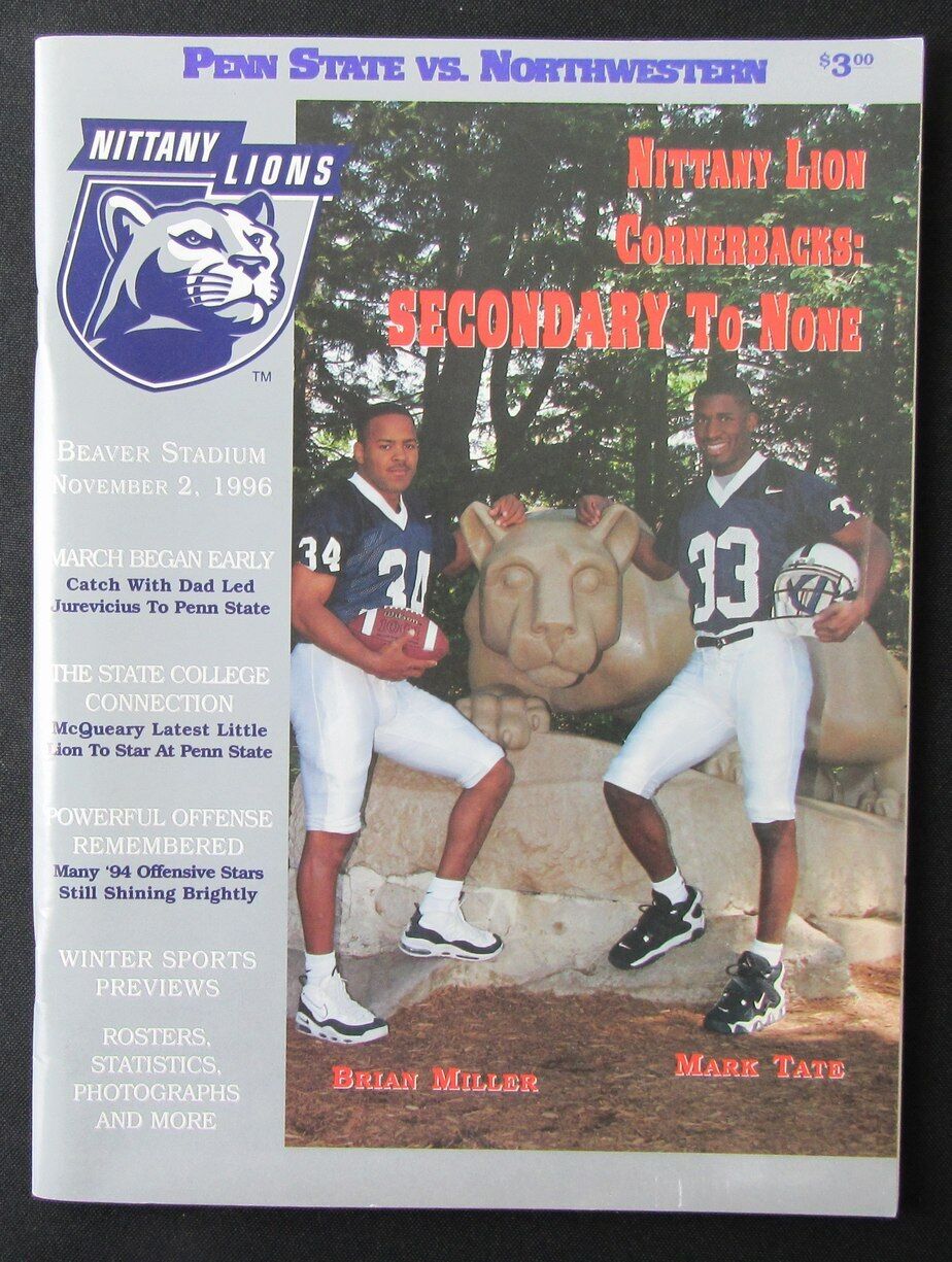 1996 Penn State vs. Northwestern College Football Game Program 11/02 176200