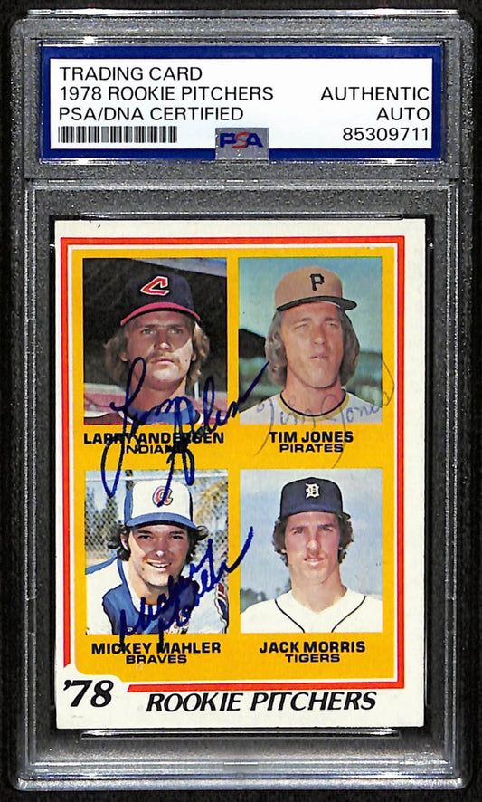 1978 Topps Rookie Pitchers Card #703 Multi-Signed by 3 PSA/DNA 190657
