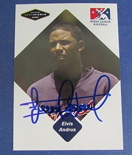 Elvis Andrus Rangers Signed 2005 Just Minors Justifiable Baseball Card #1