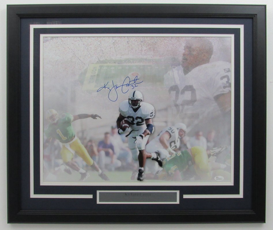 Ki-Jana Carter PSU 1995 Rose Bowl MVP Signed 16x20 Photo Framed JSA 138651