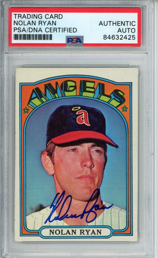 1972 Topps Nolan Ryan HOF #595 Card Signed California Angels 170573