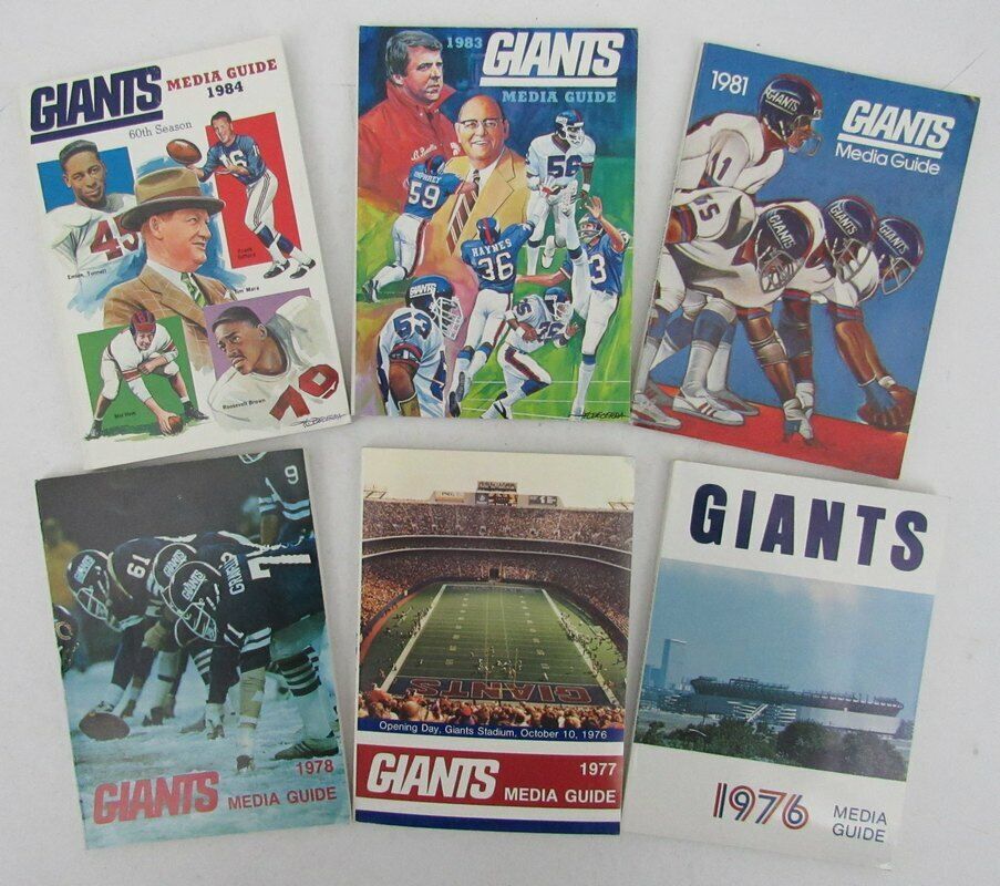 Lot of 6 - New York Giants Football Media Guides (76, 77, 78, 81, 83, 84) 142093