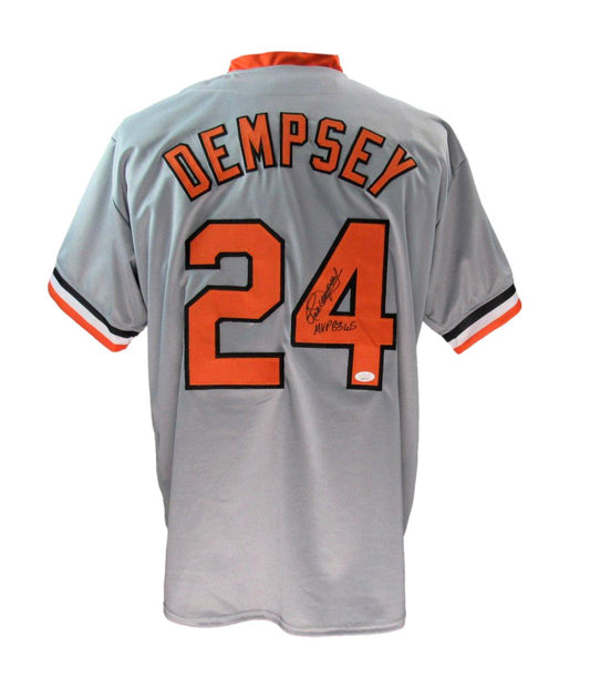 Rick Dempsey Autographed/Inscr Gray Custom Baseball Jersey Orioles JSA 183331