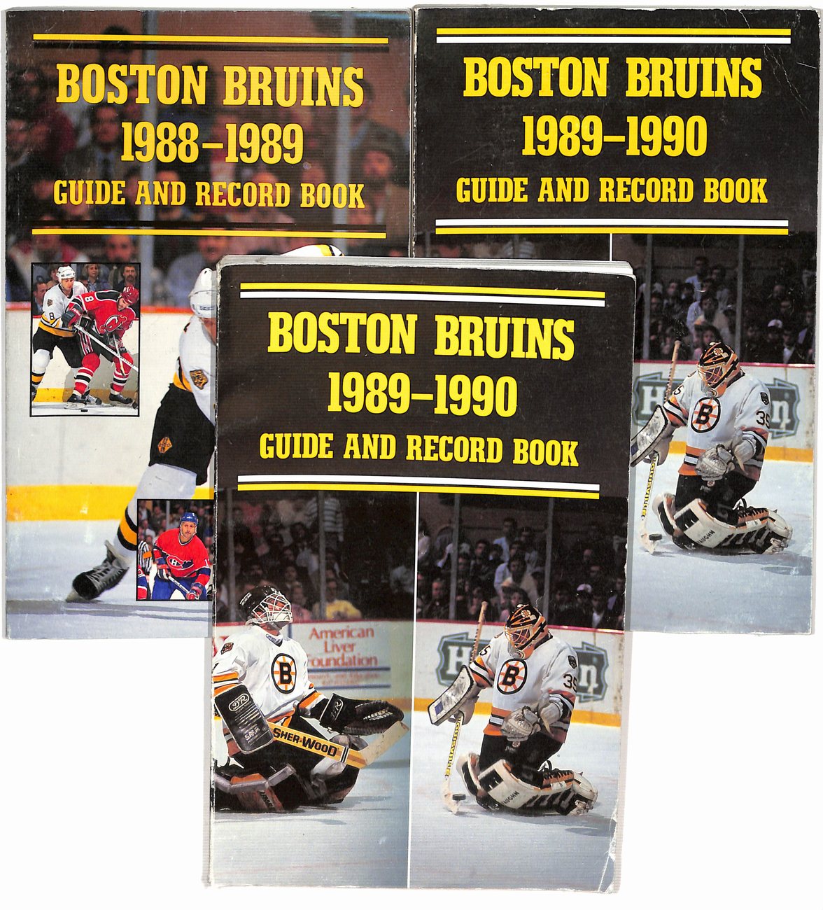 Lot of 3 Late 1980's Boston Bruins Media Guide and Record Books 182056