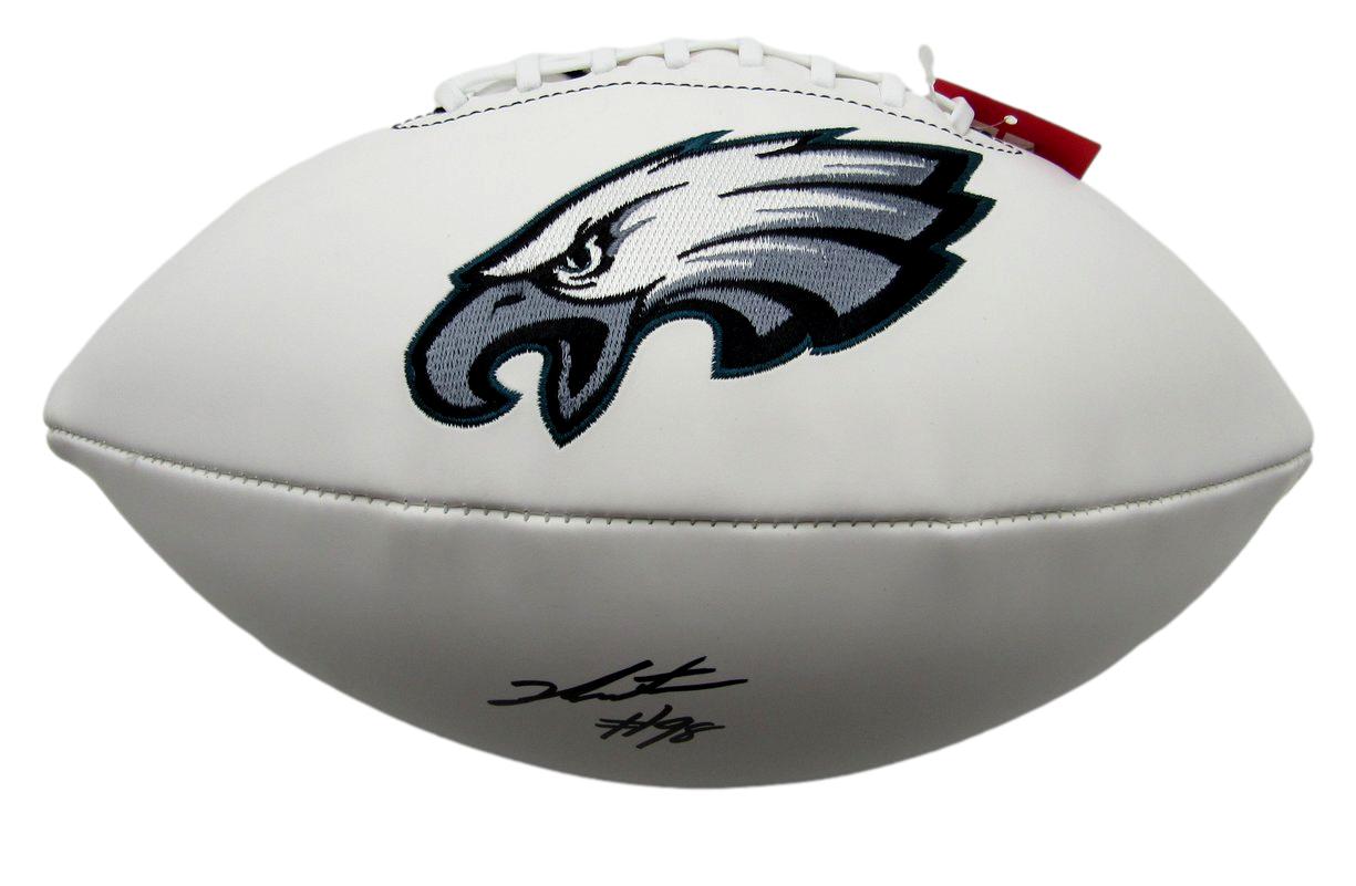 Jalen Carter Autographed White Philadelphia Eagles Logo Football JSA 183557